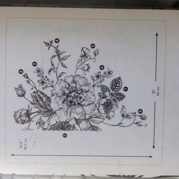 Free Add On RoomMates Peel & Stick Wall Decals New Black & White Peony Decals - Picture 11 of 12